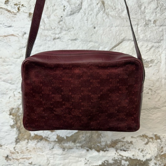 Vintage Celine Suede Monogram Crossbody Bag - Picture 2 of 9
